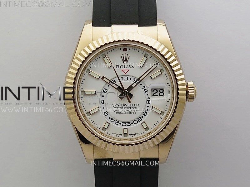 Sky-Dweller 336235 Gain Weight RG ZF 1:1 Best Edition White Dial On Oysterflex Rubber Strap Asian 2824