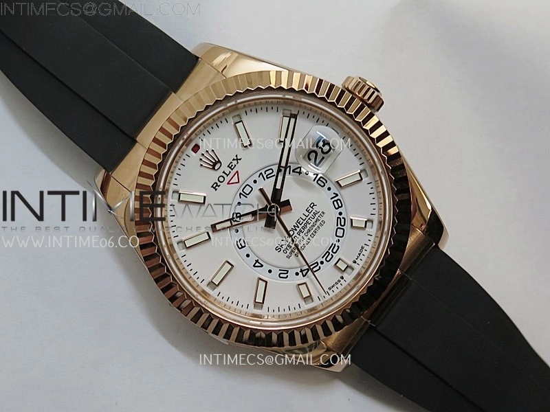 Sky-Dweller 336235 Gain Weight RG ZF 1:1 Best Edition White Dial On Oysterflex Rubber Strap Asian 2824