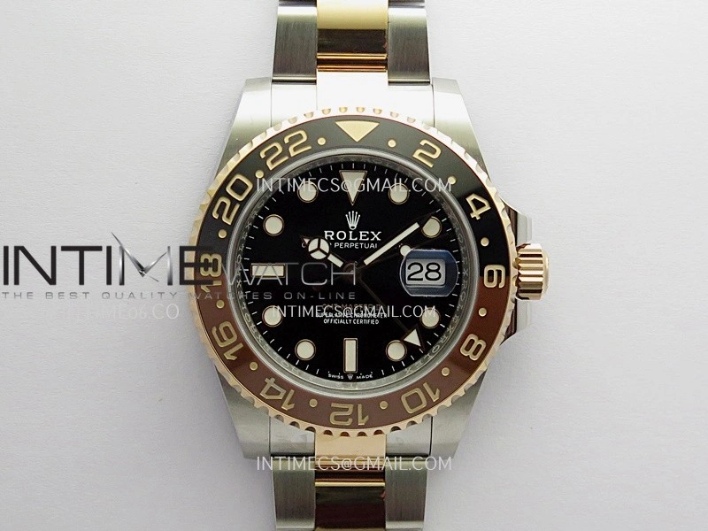 GMT-Master II 126711 CHNR Gain Weight V4 Gold Factory 1:1 Best Edition Black Dial On SS RG Bracelet SH3285 CHS