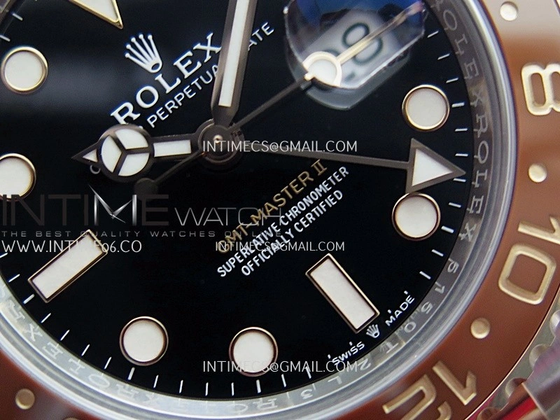 GMT-Master II 126711 CHNR Gain Weight V4 Gold Factory 1:1 Best Edition Black Dial On SS RG Bracelet SH3285 CHS