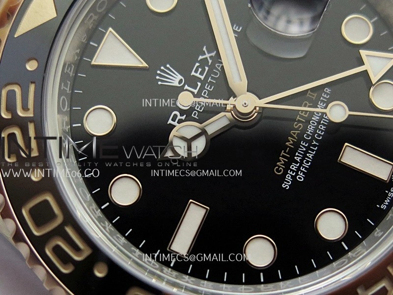GMT-Master II 126711 CHNR Gain Weight V4 Gold Factory 1:1 Best Edition Black Dial On SS RG Bracelet SH3285 CHS