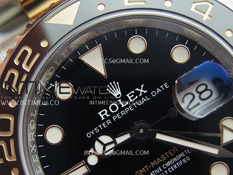 GMT-Master II 126711 CHNR Gain Weight V4 Gold Factory 1:1 Best Edition Black Dial On SS RG Bracelet SH3285 CHS