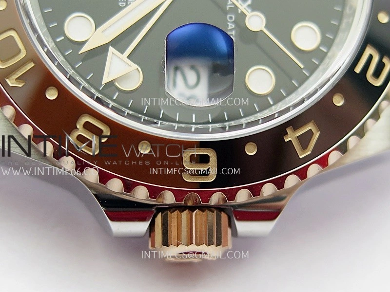 GMT-Master II 126711 CHNR Gain Weight V4 Gold Factory 1:1 Best Edition Black Dial On SS RG Bracelet SH3285 CHS