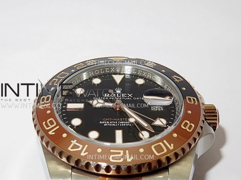 GMT-Master II 126711 CHNR Gain Weight V4 Gold Factory 1:1 Best Edition Black Dial On SS RG Bracelet SH3285 CHS
