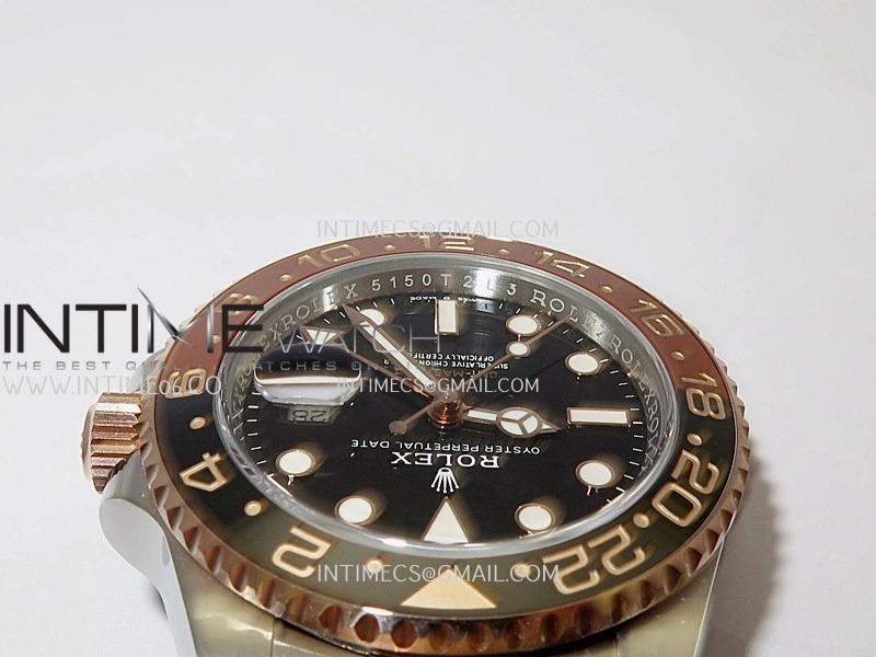 GMT-Master II 126711 CHNR Gain Weight V4 Gold Factory 1:1 Best Edition Black Dial On SS RG Bracelet SH3285 CHS