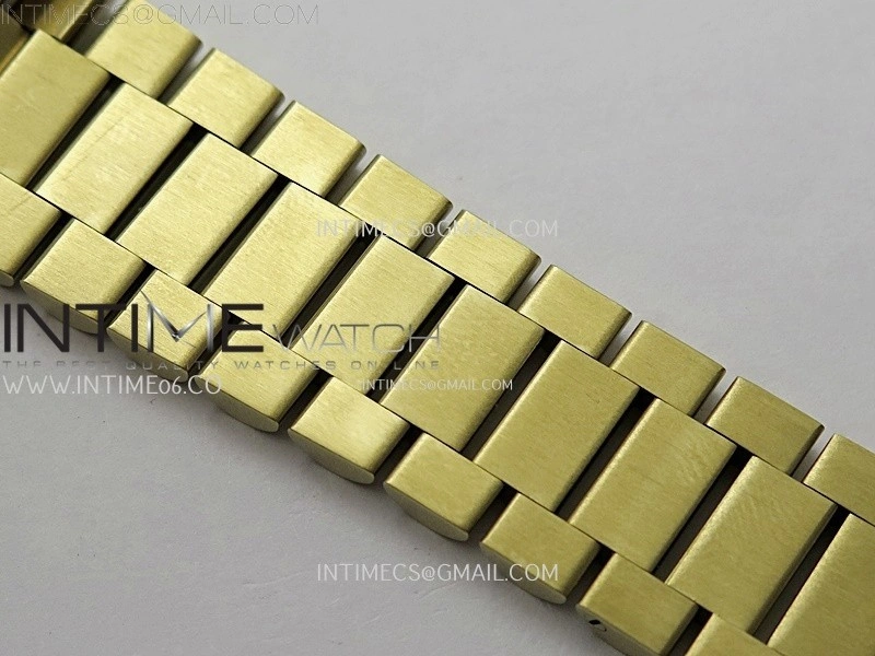 Day Date 128238 Gain Weight YG QF 1:1 Best Edition Gold Dial Roman Markers on YG President Bracelet