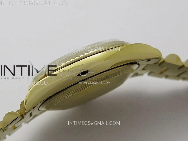 Day Date 128238 Gain Weight YG QF 1:1 Best Edition Gold Dial Stick Markers on YG President Bracelet