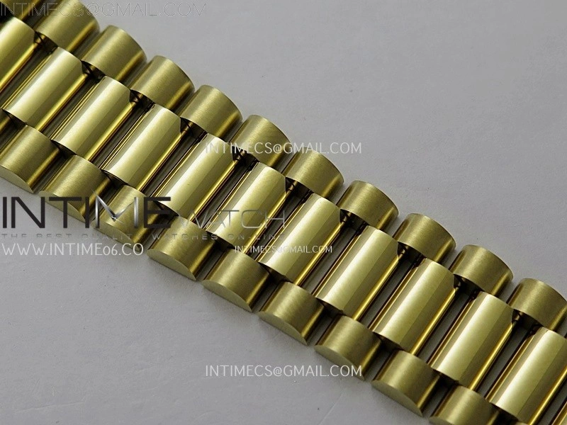 Day Date 128238 Gain Weight YG QF 1:1 Best Edition Gold Dial Stick Markers on YG President Bracelet