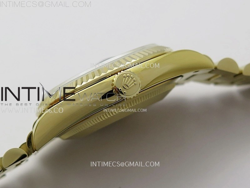 Day Date 128238 Gain Weight YG QF 1:1 Best Edition Gray Dial Roman Markers on YG President Bracelet