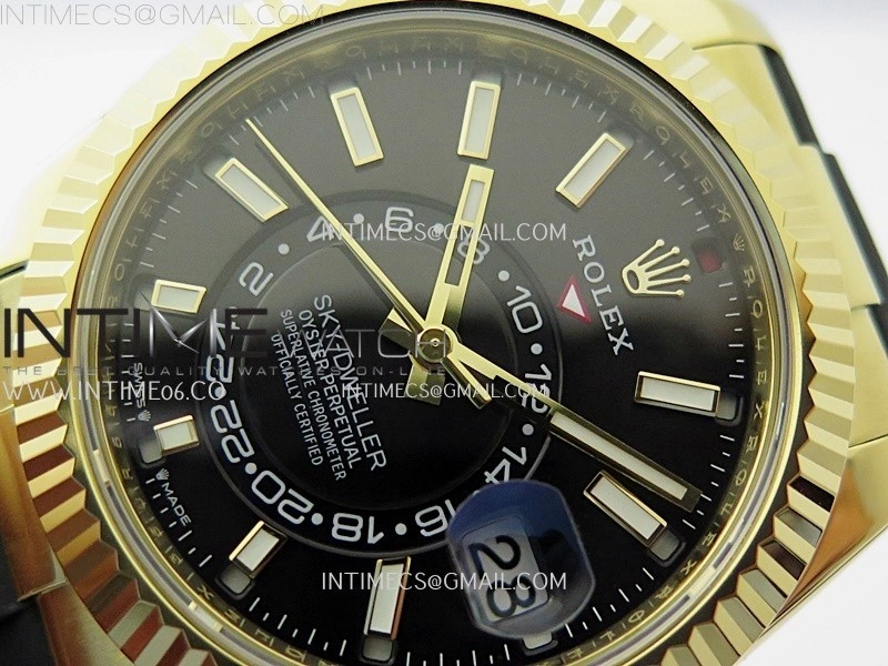 Sky-Dweller 336238 Gain Weight YG ZF 1:1 Best Edition Black Dial on Oysterflex Rubber Strap Asian 2824
