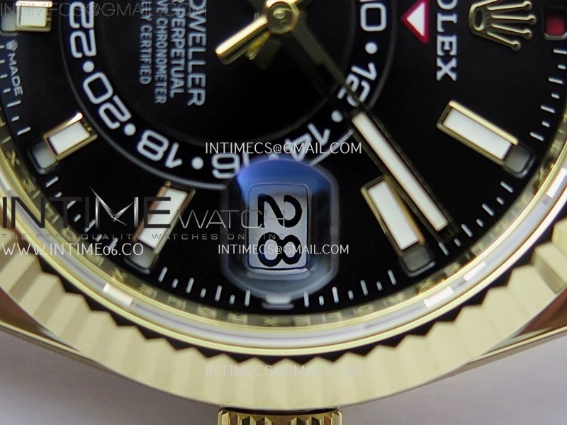 Sky-Dweller 336238 Gain Weight YG ZF 1:1 Best Edition Black Dial on Oysterflex Rubber Strap Asian 2824