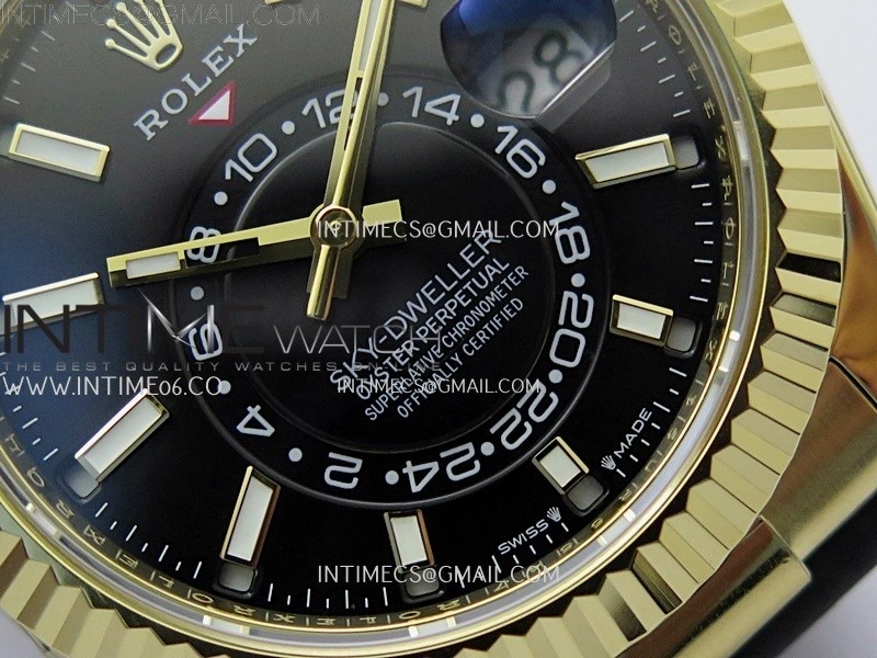 Sky-Dweller 336238 Gain Weight YG ZF 1:1 Best Edition Black Dial on Oysterflex Rubber Strap Asian 2824