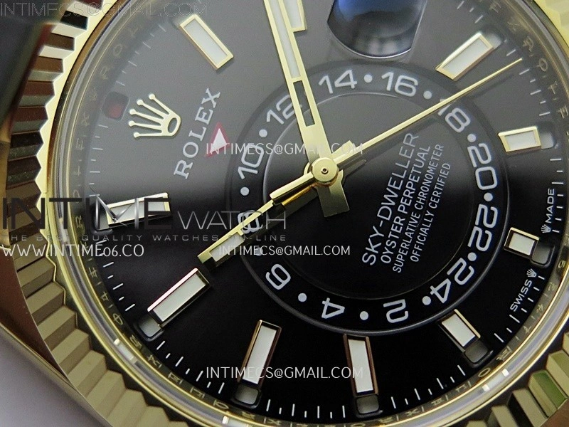 Sky-Dweller 336238 Gain Weight YG ZF 1:1 Best Edition Black Dial on Oysterflex Rubber Strap Asian 2824