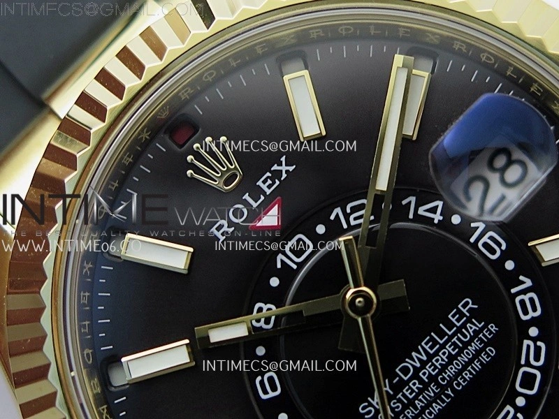 Sky-Dweller 336238 Gain Weight YG ZF 1:1 Best Edition Black Dial on Oysterflex Rubber Strap Asian 2824