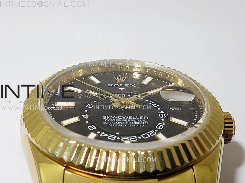 Sky-Dweller 336238 Gain Weight YG ZF 1:1 Best Edition Black Dial on Oysterflex Rubber Strap Asian 2824