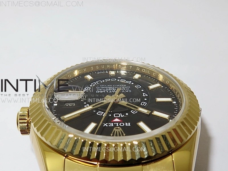 Sky-Dweller 336238 Gain Weight YG ZF 1:1 Best Edition Black Dial on Oysterflex Rubber Strap Asian 2824
