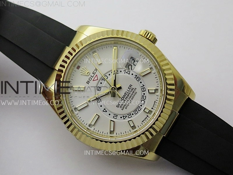 Sky-Dweller 336238 Gain Weight YG ZF 1:1 Best Edition White Dial on Oysterflex Rubber Strap Asian 2824