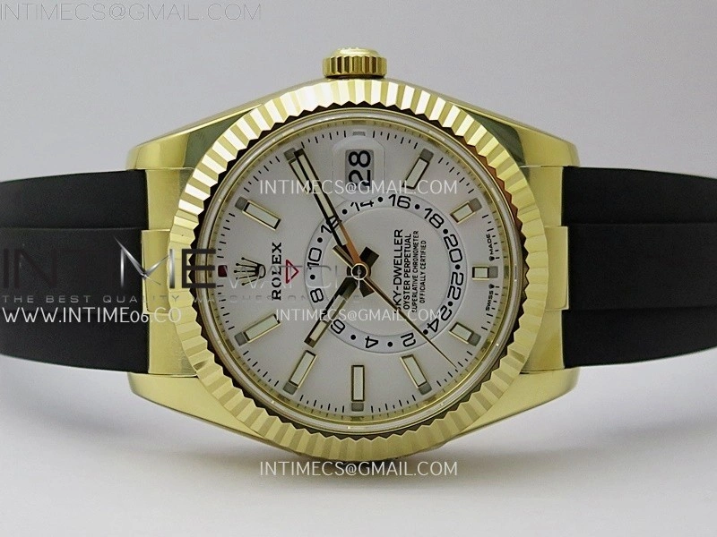 Sky-Dweller 336238 Gain Weight YG ZF 1:1 Best Edition White Dial on Oysterflex Rubber Strap Asian 2824
