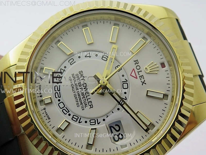 Sky-Dweller 336238 Gain Weight YG ZF 1:1 Best Edition White Dial on Oysterflex Rubber Strap Asian 2824