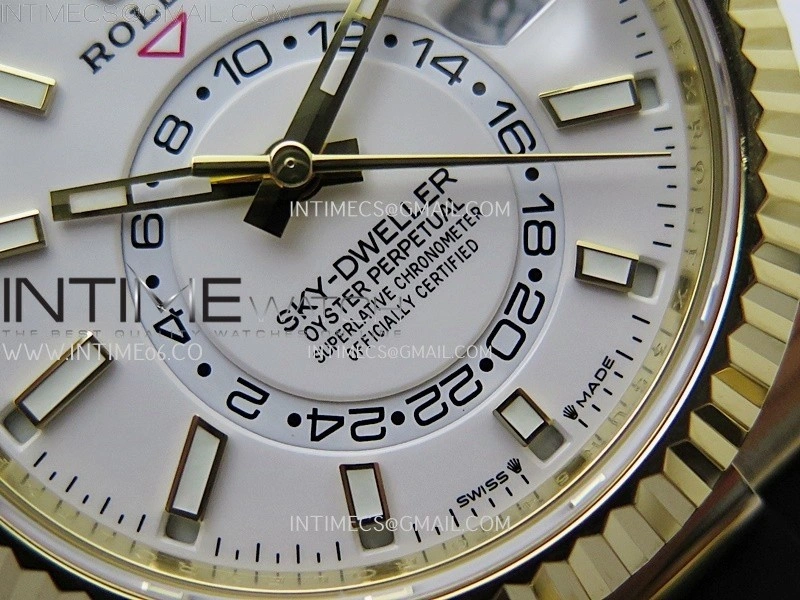 Sky-Dweller 336238 Gain Weight YG ZF 1:1 Best Edition White Dial on Oysterflex Rubber Strap Asian 2824