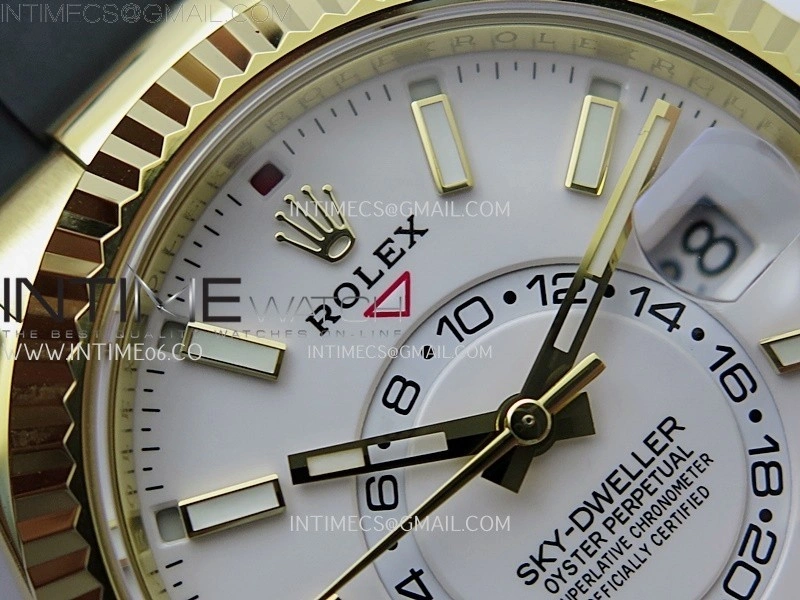 Sky-Dweller 336238 Gain Weight YG ZF 1:1 Best Edition White Dial on Oysterflex Rubber Strap Asian 2824