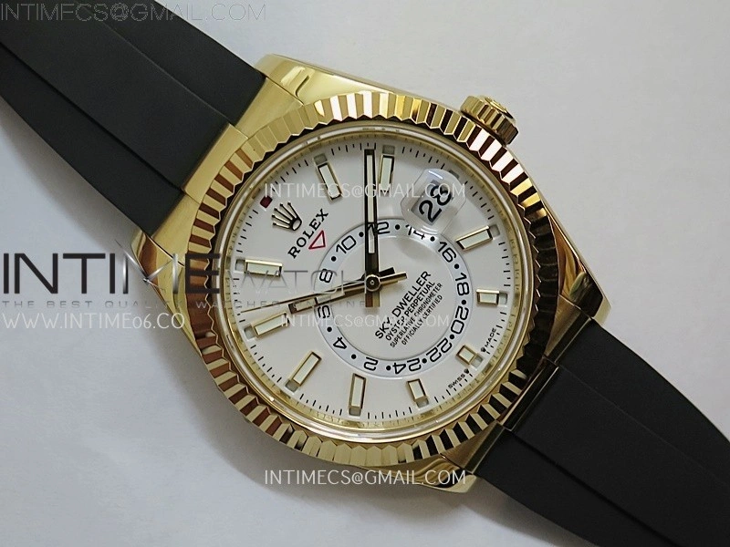 Sky-Dweller 336238 Gain Weight YG ZF 1:1 Best Edition White Dial on Oysterflex Rubber Strap Asian 2824