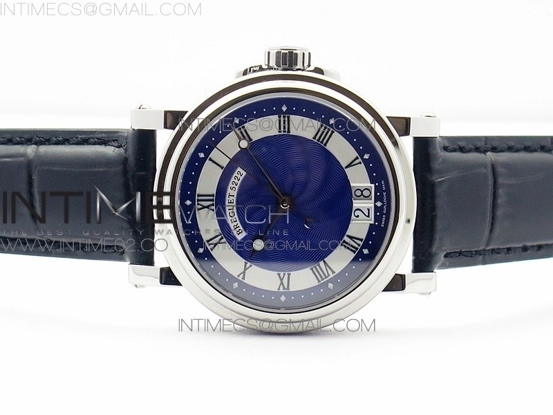 Marine 5222 SS HGF 1:1 Best Edition Blue Dial On black Leather Strap Asian Cal.517GG