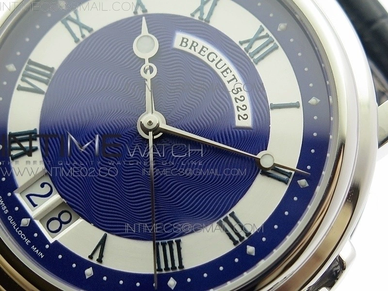 Marine 5222 SS HGF 1:1 Best Edition Blue Dial On black Leather Strap Asian Cal.517GG