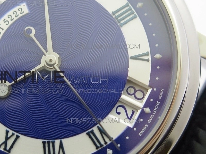 Marine 5222 SS HGF 1:1 Best Edition Blue Dial On black Leather Strap Asian Cal.517GG