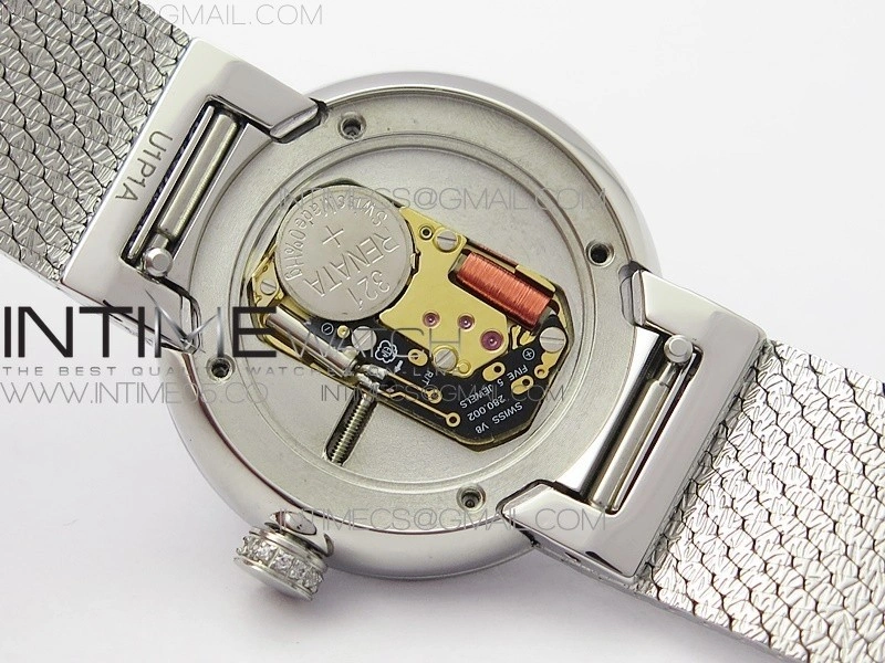 La d de dior satine SS Crystal Bezel 8848F 1:1 Best Edition Blue Dial on SS bracelet Swiss Quartz