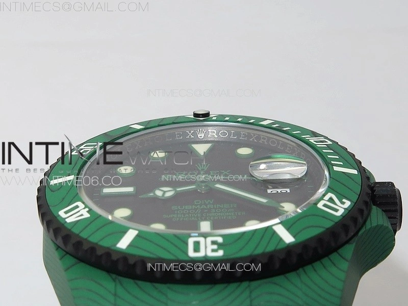 Submariner DIW Green Carbon VSF 1:1 Best Edition Black Dial on Black Nylon Strap VS3135