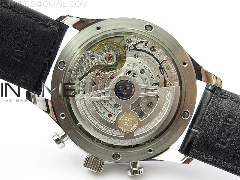 Portugieser Chronograph Edition 150 Years IW371601 ZF 1:1 Best Edition Blue Dial on Black Leather Strap A7750