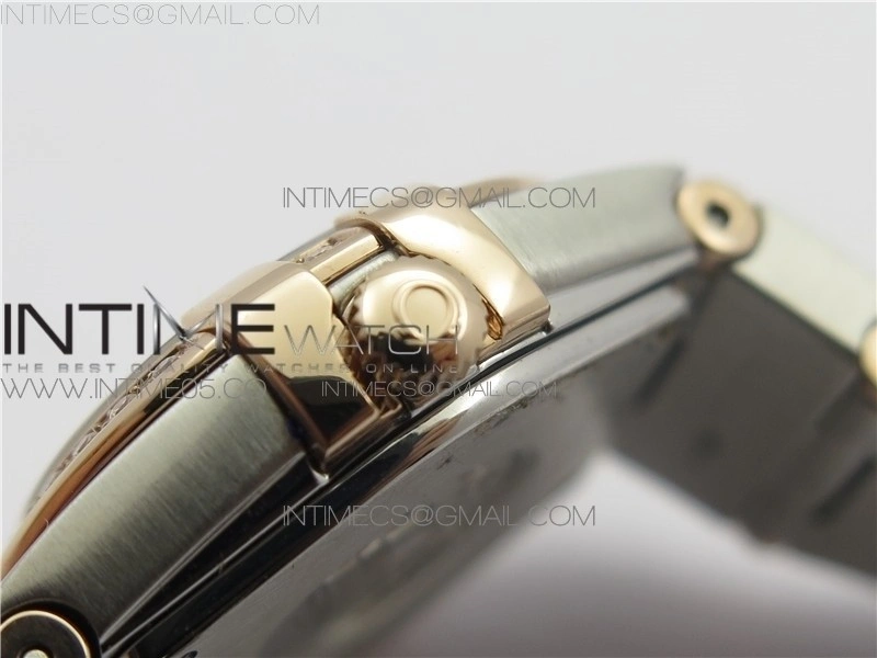 Constellation Ladies 27mm K11F 1:1 Best Edition SS RG Diamonds Bezel White MOP Dial Stick Markers on SS RG Bracelet ETA Quartz