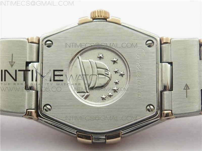 Constellation Ladies 27mm K11F 1:1 Best Edition SS RG Diamonds Bezel White MOP Dial Stick Markers on SS RG Bracelet ETA Quartz