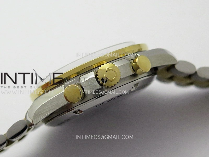 Speedmaster Professional SS YG N1F Best Edition Silver Dial Gold Subdial On SS YG Bracelet Asian 3861