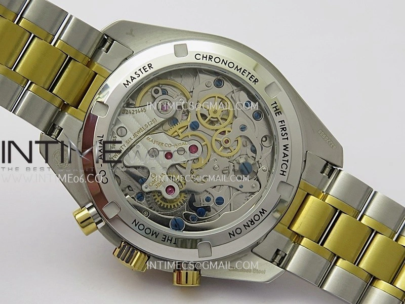 Speedmaster Professional SS YG N1F Best Edition Silver Dial Gold Subdial On SS YG Bracelet Asian 3861