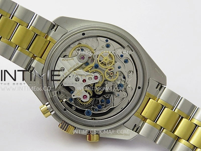 Speedmaster Professional SS YG N1F Best Edition Silver Dial Gold Subdial On SS YG Bracelet Asian 3861