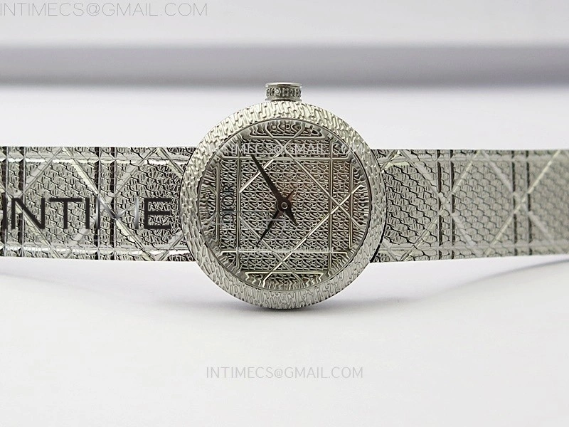 La D de dior Satine 25mm SS 8848F 1:1 Best Edition Silver Dial on SS bracelet Swiss Quartz