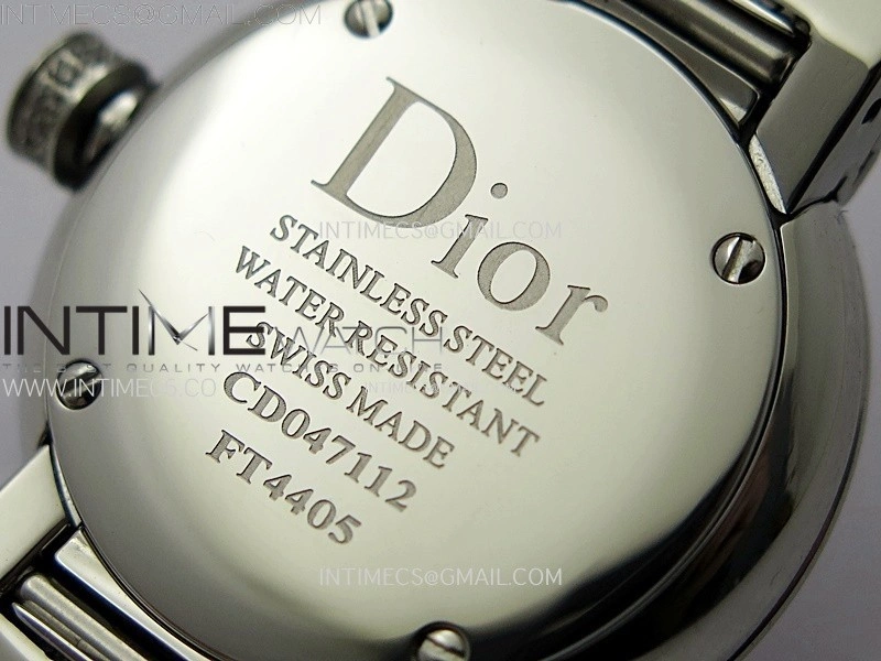 La D de dior Satine 25mm SS 8848F 1:1 Best Edition Silver Dial on SS bracelet Swiss Quartz