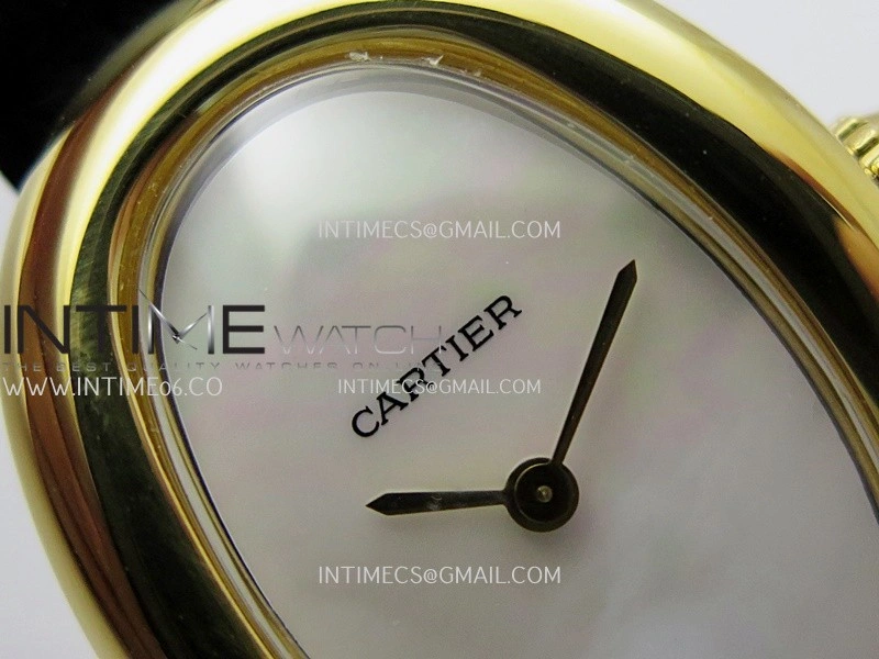 Baignoire Watch YG AF 1:1 Best Edition White MOP Dial On Black Croco Strap RONDA Quartz