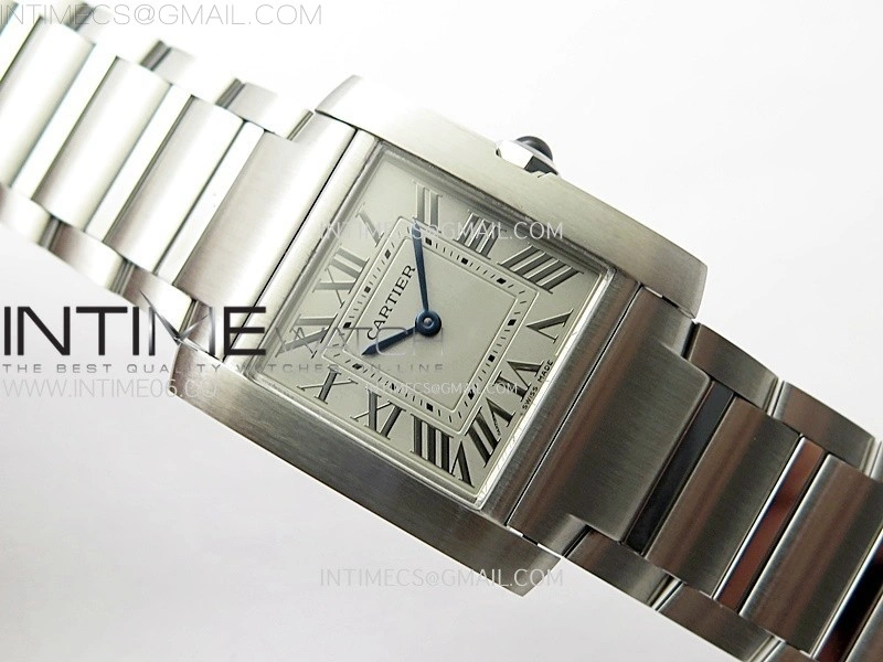 Tank Francaise Ladies 27mm SS 8848F 1:1 Best Edition Silver Dial on SS Bracelet Ronda Quartz