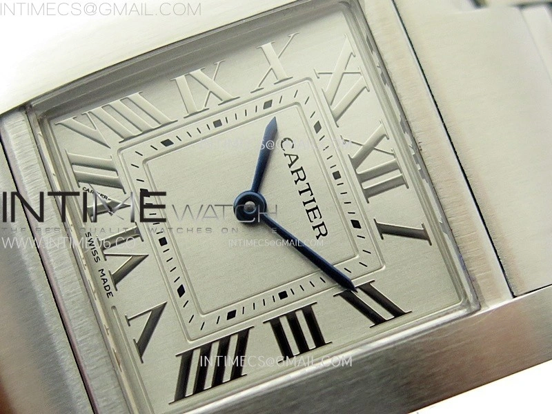 Tank Francaise Ladies 27mm SS 8848F 1:1 Best Edition Silver Dial on SS Bracelet Ronda Quartz