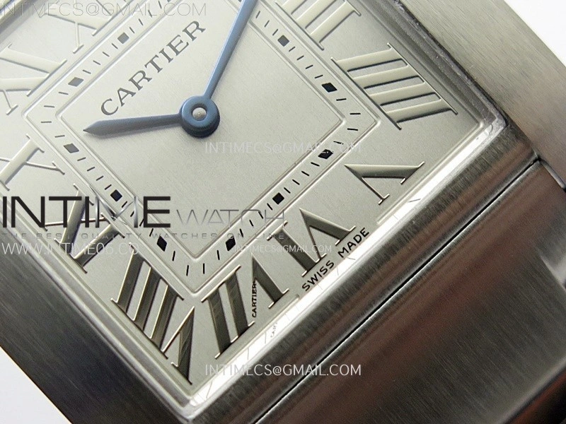 Tank Francaise Ladies 27mm SS 8848F 1:1 Best Edition Silver Dial on SS Bracelet Ronda Quartz