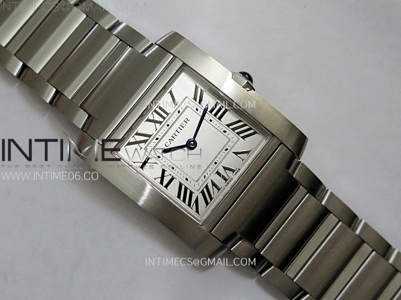 Tank Francaise Ladies 27mm SS 8848F 1:1 Best Edition Silver Dial on SS Bracelet Ronda Quartz