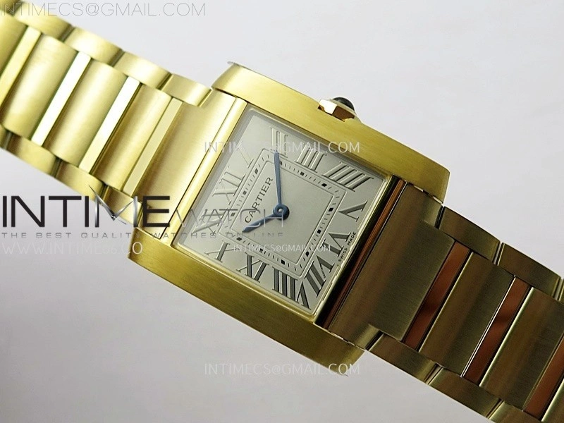 Tank Francaise Ladies 27mm YG 8848F 1:1 Best Edition Silver Dial on YG Bracelet Ronda Quartz