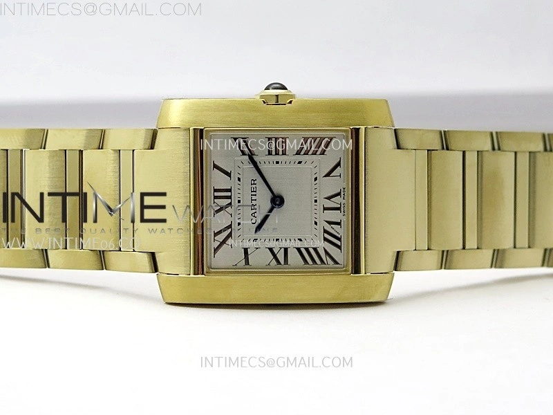 Tank Francaise Ladies 27mm YG 8848F 1:1 Best Edition Silver Dial on YG Bracelet Ronda Quartz