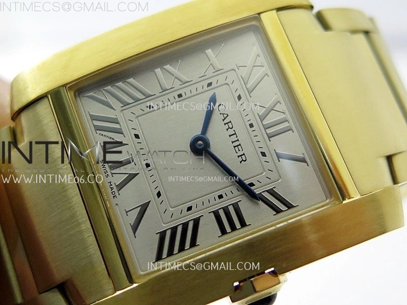 Tank Francaise Ladies 27mm YG 8848F 1:1 Best Edition Silver Dial on YG Bracelet Ronda Quartz