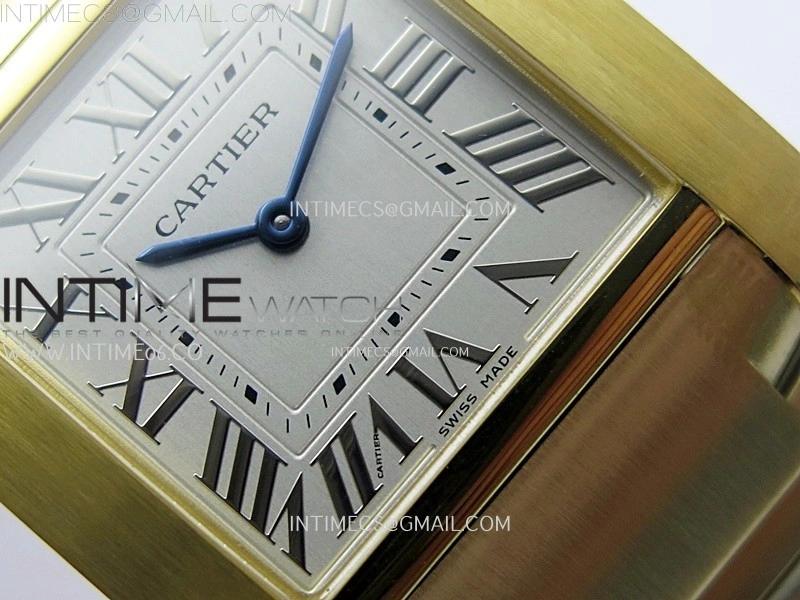 Tank Francaise Ladies 27mm YG 8848F 1:1 Best Edition Silver Dial on YG Bracelet Ronda Quartz