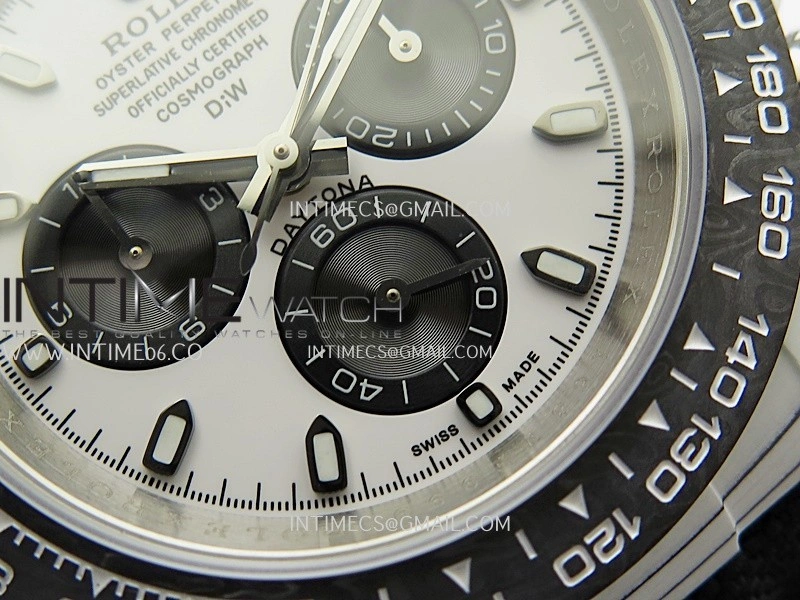 Daytona DIW White Carbon DIWF Best Edition White Dial Black Subdial On Black Nylon Strap A4801