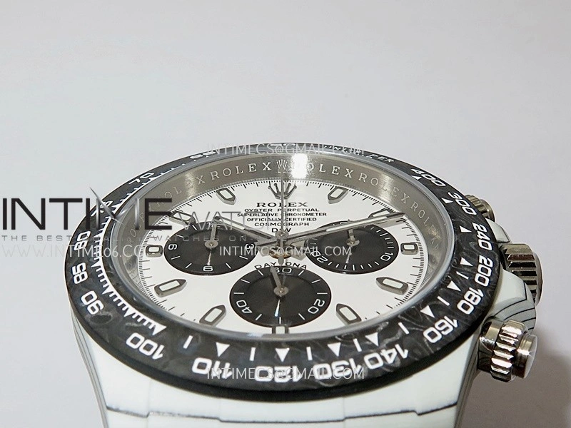 Daytona DIW White Carbon DIWF Best Edition White Dial Black Subdial On Black Nylon Strap A4801